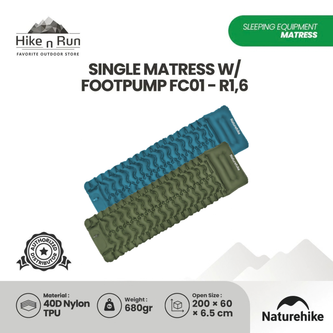 Naturehike Matras Angin Camping Portable FC01 CNK2550WS019 Ultralight Hiking Outdoor Mattress R1.6