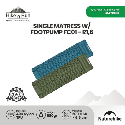 Naturehike Matras Angin Camping Portable FC01 CNK2550WS019 Ultralight Hiking Outdoor Mattress R1.6