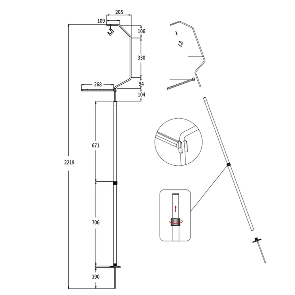 Sunrei Stand Foldable Light and Flag Pole