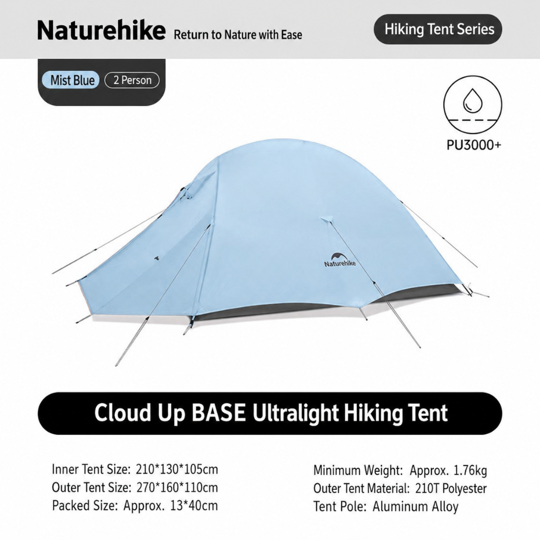 Tenda Hiking Ringan Naturehike Hiking Tent Cloud Up NH18T010-T NH17T001-T NH18T030-T CNK2450WS032