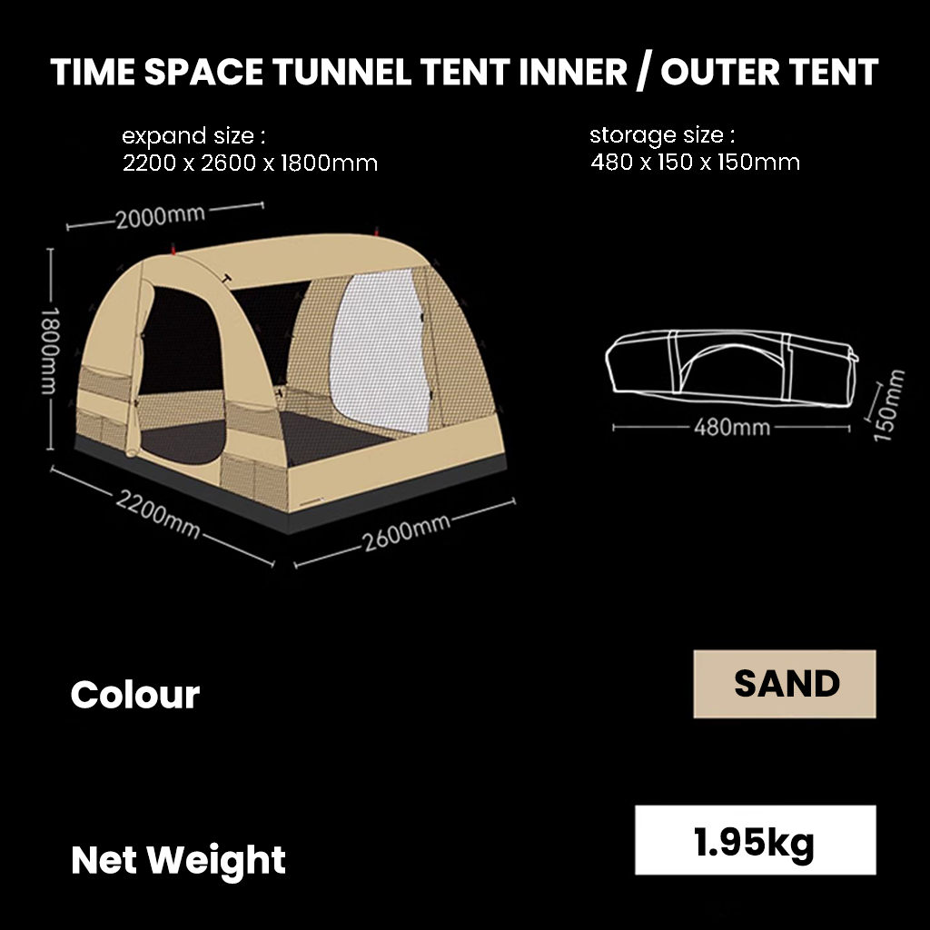 TENDA CAMPING BLACKDEER BD12111125/BD12121139 TIME SPACE TUNNEL GLAMPING TENT