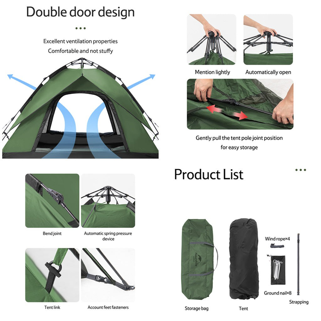 Naturehike Tenda Camping Otomatis NH21ZP008 3 Orang