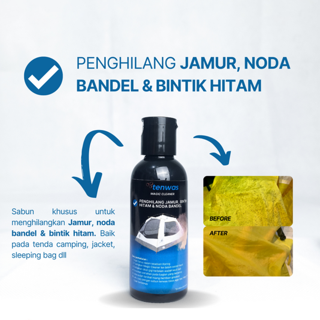 SABUN PENGHILANG JAMUR NODA KERAK TENDA JAKET SLEEPING BAG KANOPI TENWAS MAGIC CLEANER LIQUID CAMPING