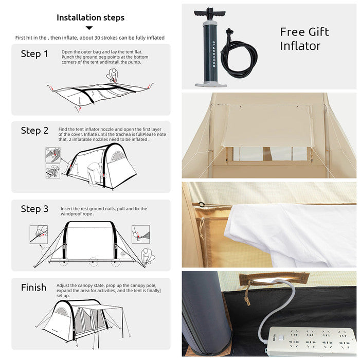 Tenda Camping Blackdeer BD1221115 Inflateable Air Pole Sunday Tent