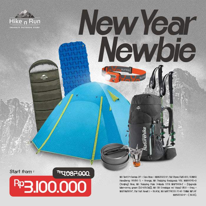 PAKET BUNDLING PEMULA CAMPING HIKING TENDA 2P (NEW YEAR NEWBIE)