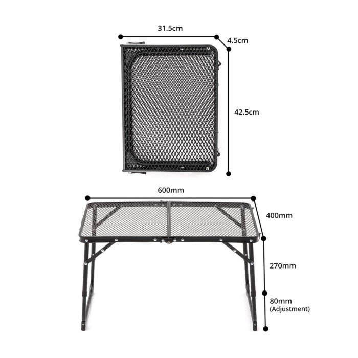 Meja Lipat Blackdeer BD12012601 Folding Table Iron Mesh