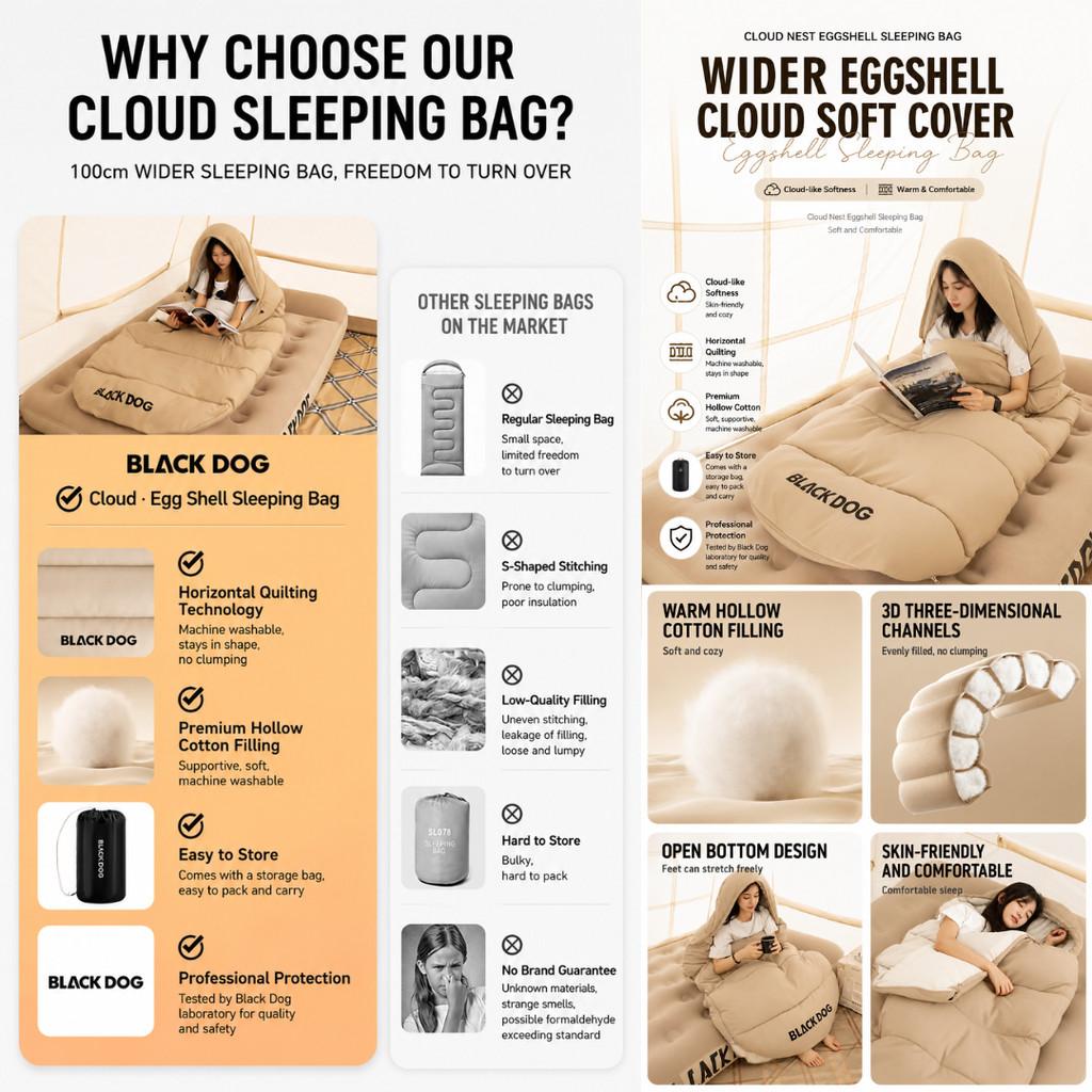 Blackdog Kantung Tidur Camping CBD2550WS055 Sleeping Bag Hoodie Multifungsi
