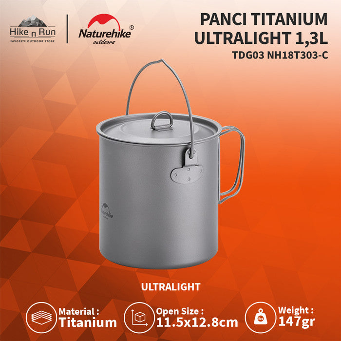 Panci Titanium Naturehike TDG03 Ultralight Nesting Pot NH18T303-C