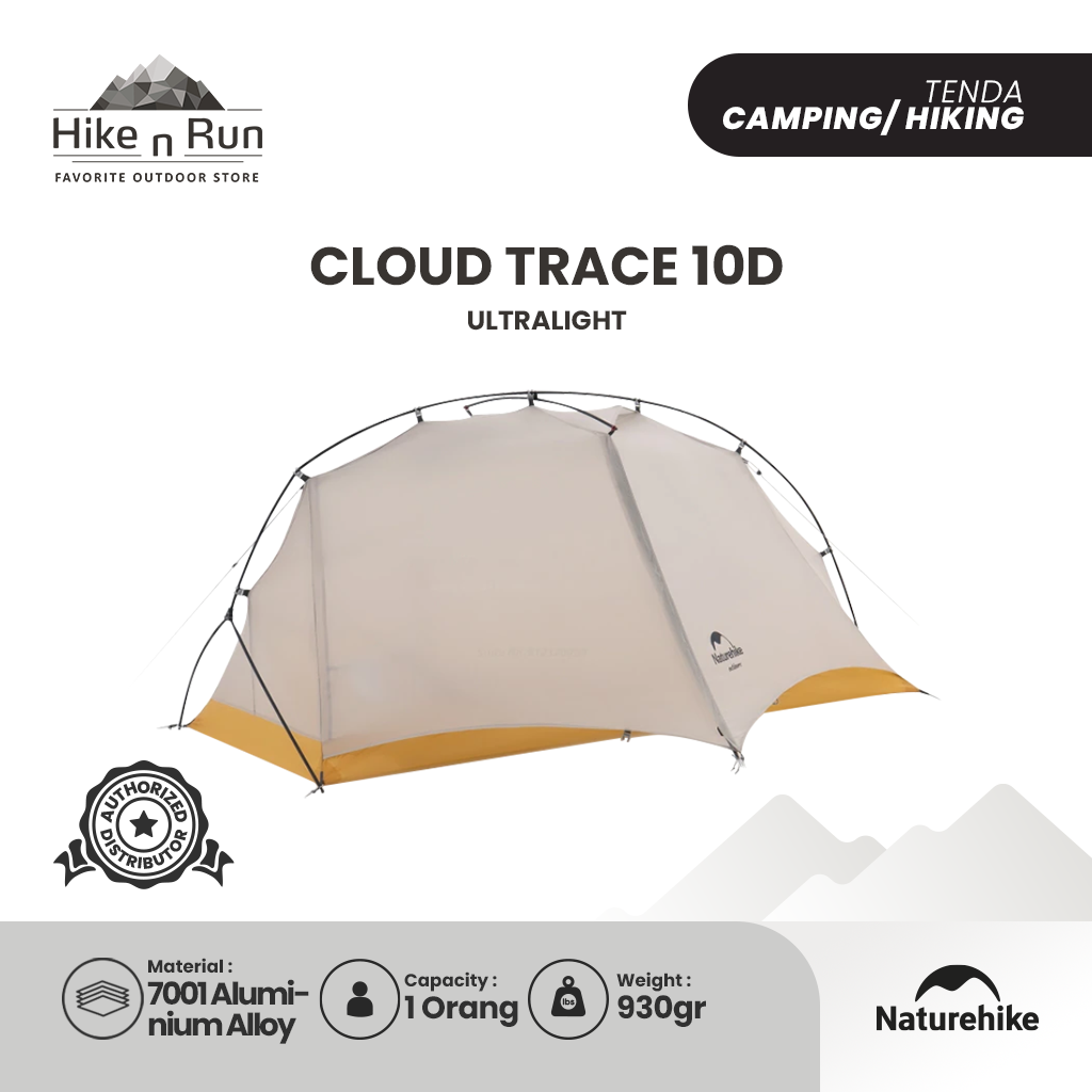 Tenda Camping Ultralight Naturehike NH21ZP003 Cloud Trace Tent 1P 10D