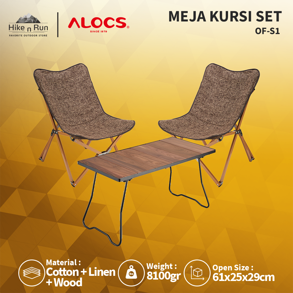 MEJA KURSI CAMPING ALOCS OF-S1 FOLDING TABLE CHAIR SET