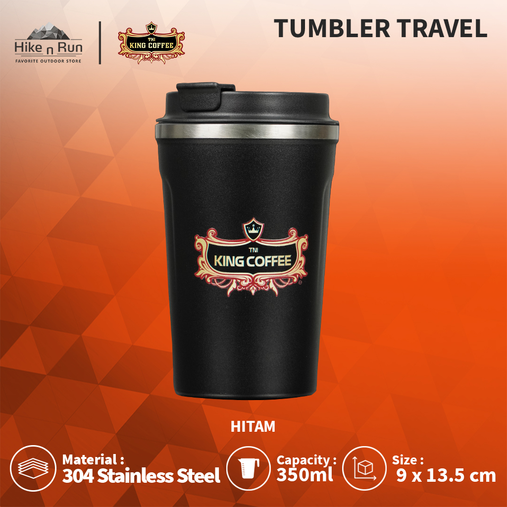 KINGCOFFEE TUMBLER KOPI 350ML KC-001 VACUM MUG TRAVEL STAINLESS STEEL