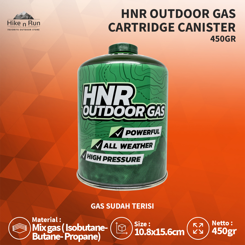 Hike n Run Portable Gas Canister Camping Hiking Terisi 110gr 230gr 450gr