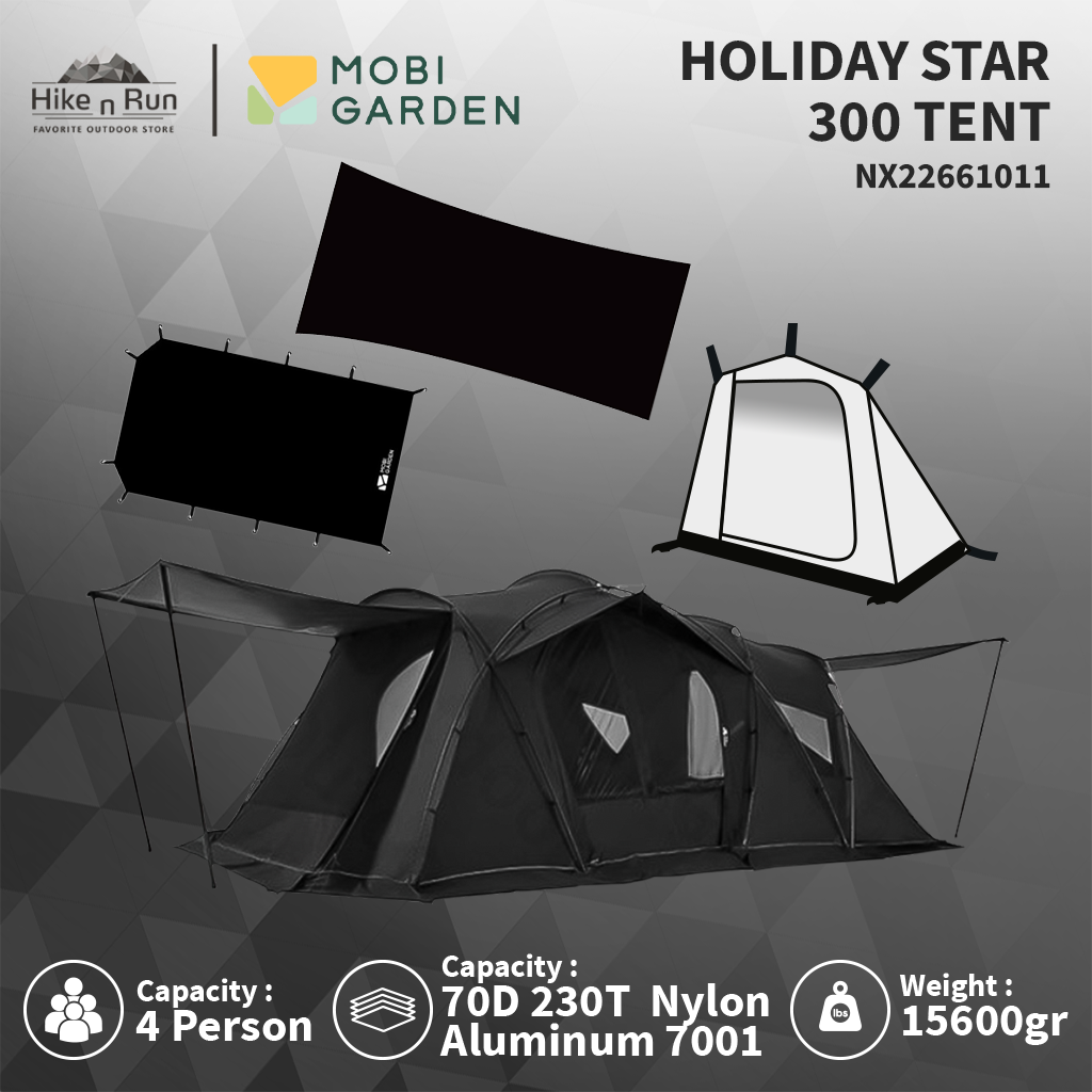 Tenda Glamping Premium Mobi Garden Holiday Stars 300 NX22661011 Camping Tent