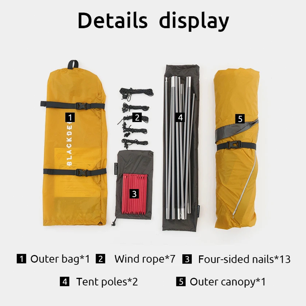 Blackdeer Ultralight Boat Solo Camping Tent Pro 1P BD12321170