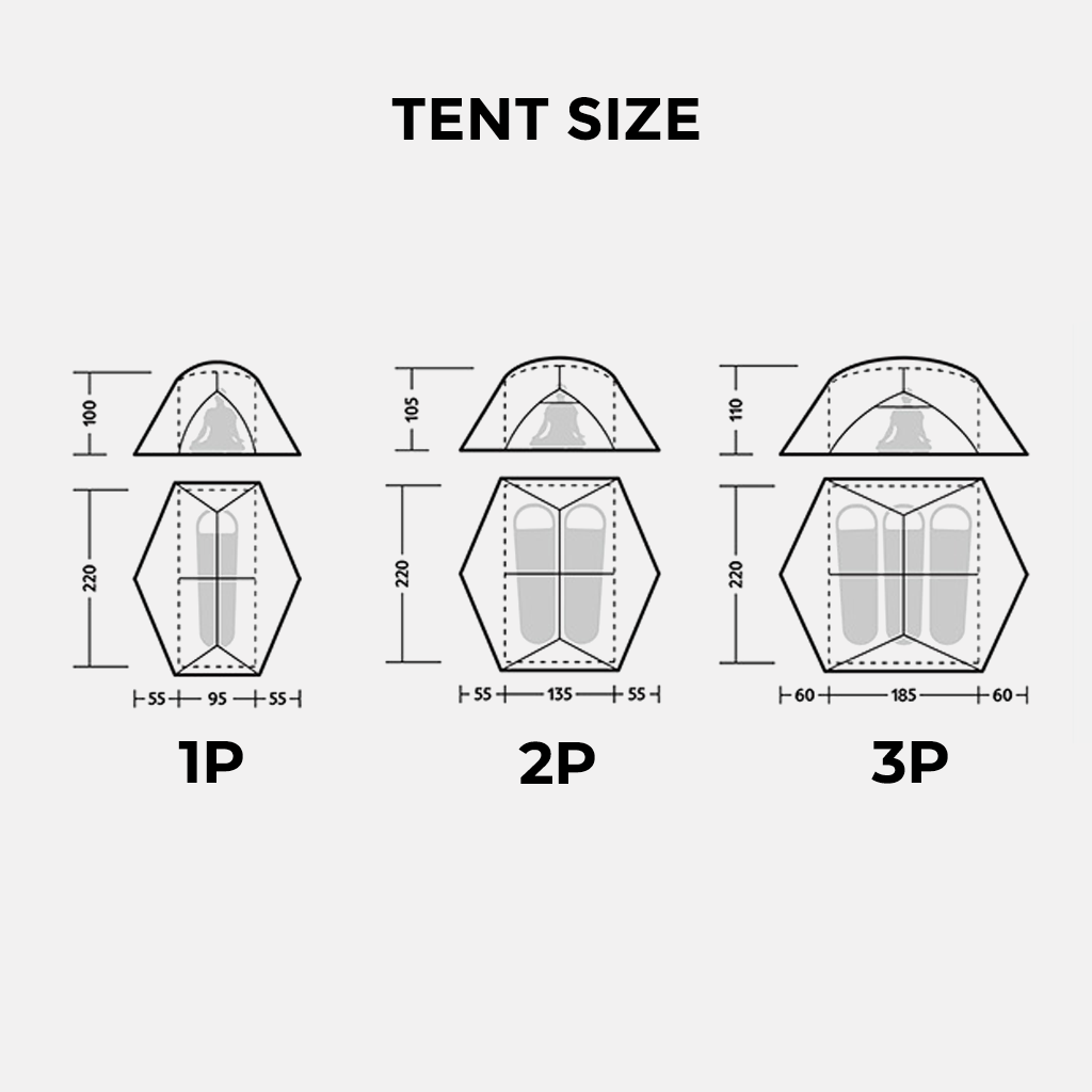 Naturehike Tenda Hiking Mongar NH17T007-M Tenda Ultralight 2 Orang NH19M002-J