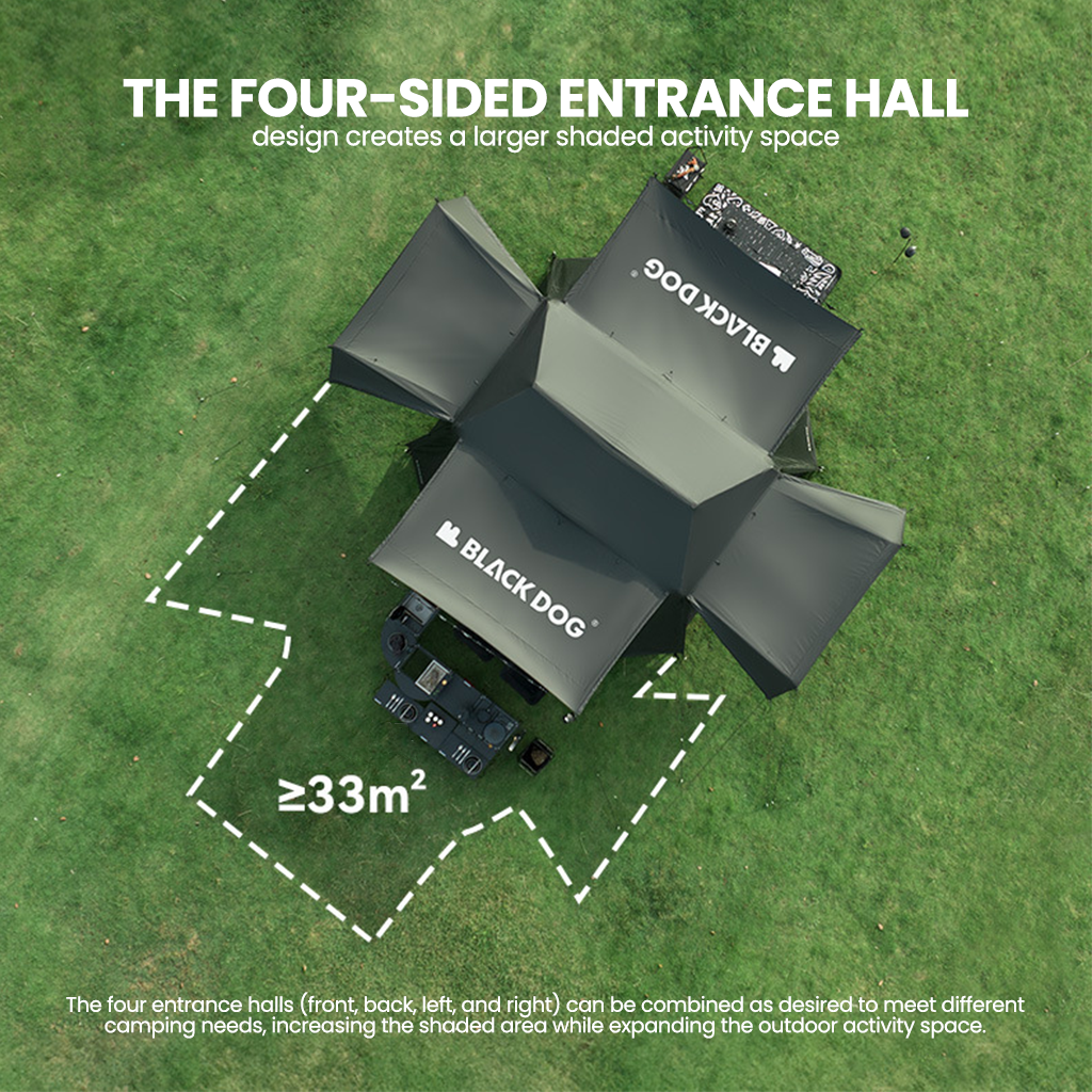 Tenda Otomatis Blackdog CBD2300ZP012 2 Room & 4 Hall Automatic Tent