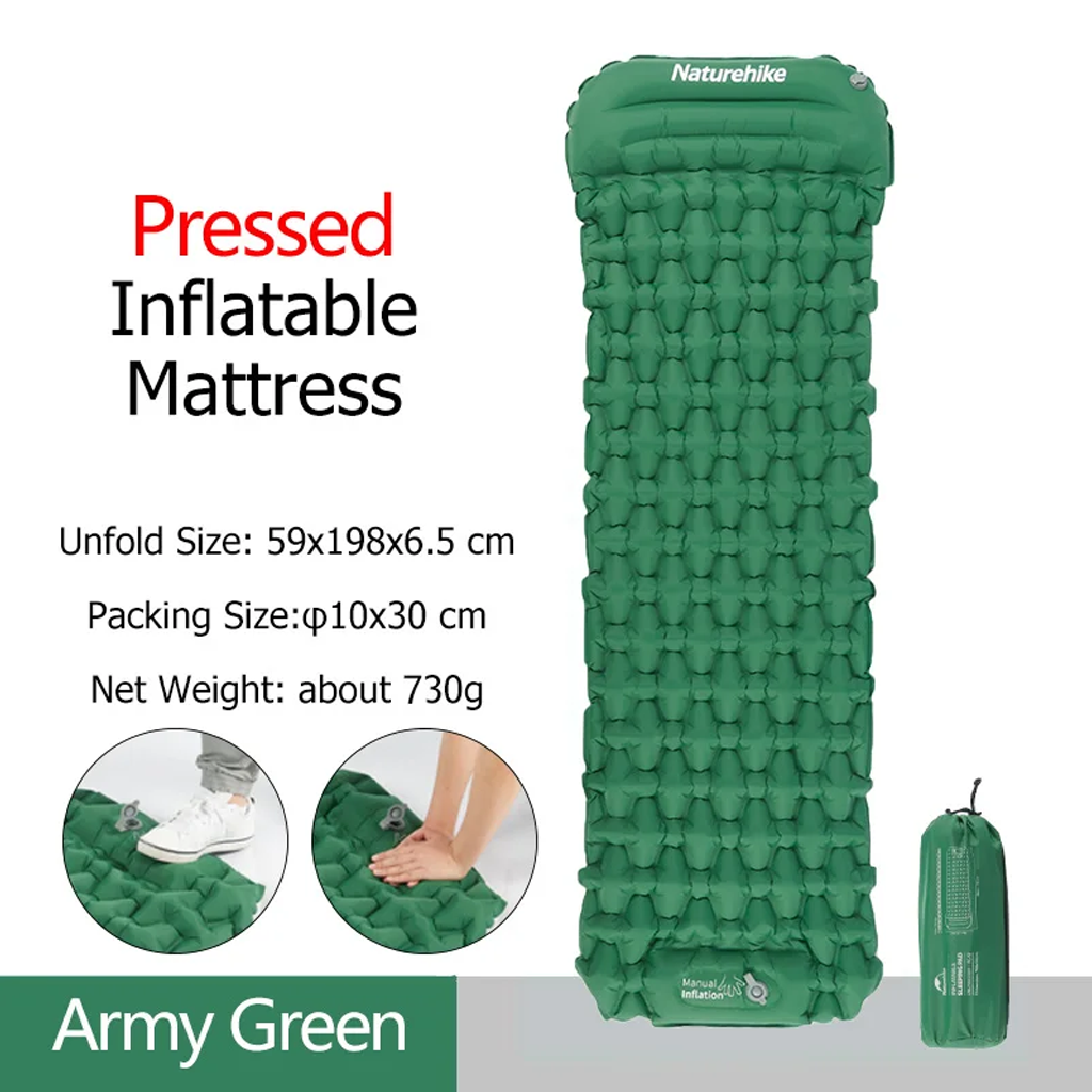 Matras Angin Sleeping Pad Foot Pump FC-12 Naturehike CNK2300DZ0001 Inflatable Camping