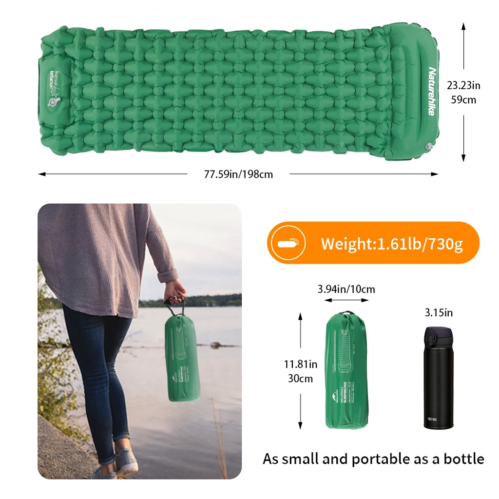 Matras Angin Sleeping Pad Foot Pump FC-12 Naturehike CNK2300DZ0001 Inflatable Camping