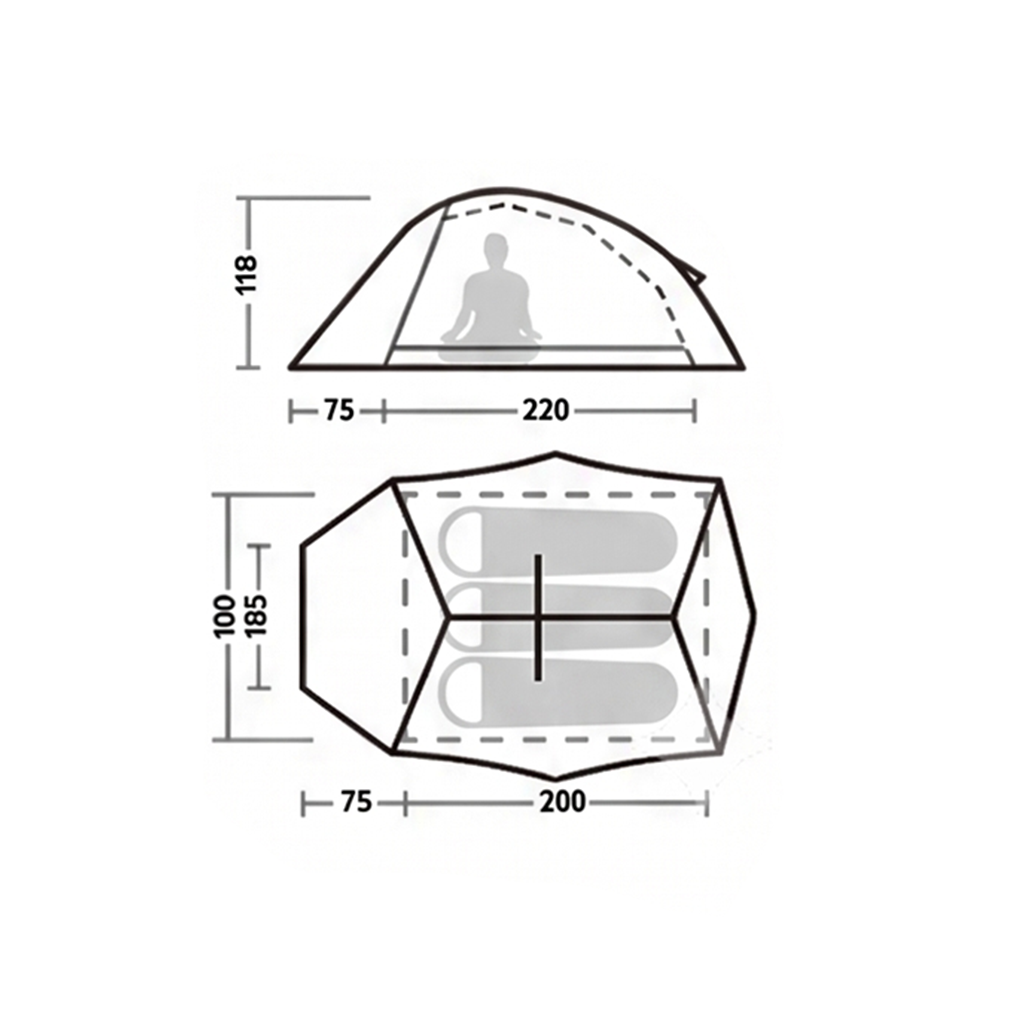 Tenda Hiking Ringan Naturehike Hiking Tent Cloud Up NH18T010-T/NH17T001-T/NH18T030-T/CNK2450WS032