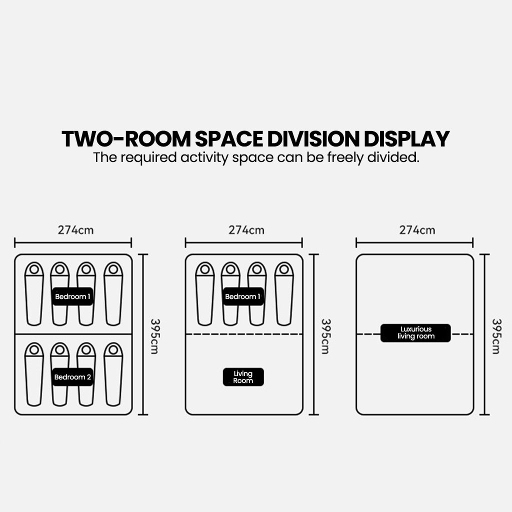 Tenda Otomatis Blackdog CBD2300ZP012 2 Room & 4 Hall Automatic Tent