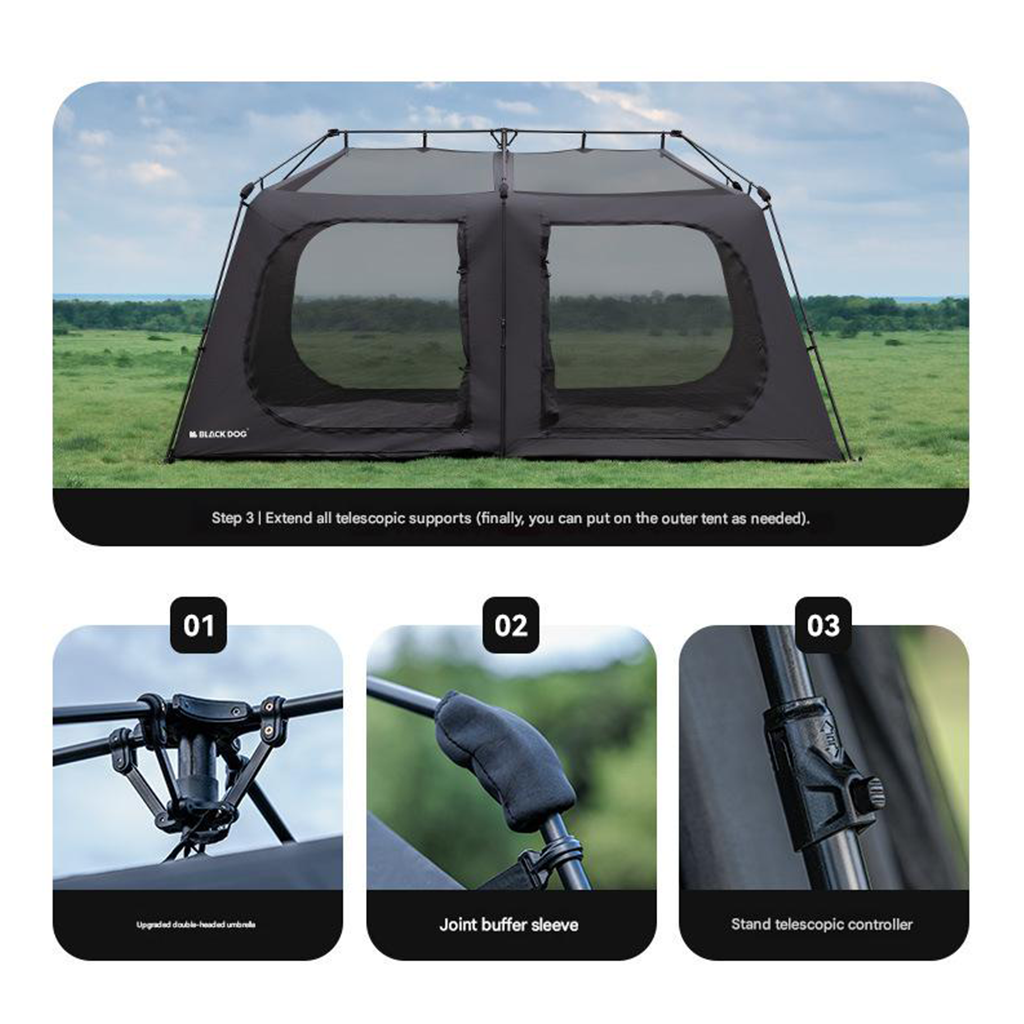 Tenda Otomatis Blackdog CBD2300ZP012 2 Room & 4 Hall Automatic Tent