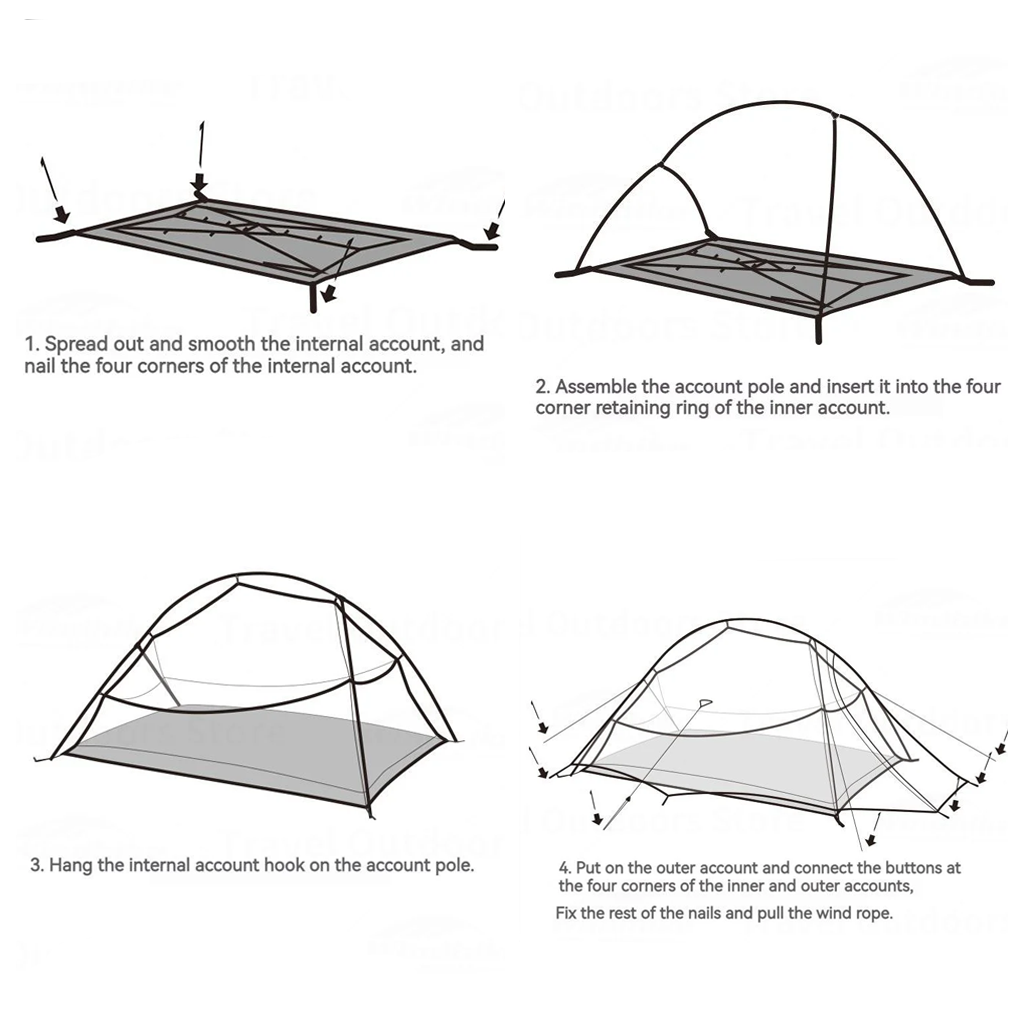 Tenda Cloud Up Pro 20D Naturehike CNK2350WS020 Hiking Ultralight Tent 2P