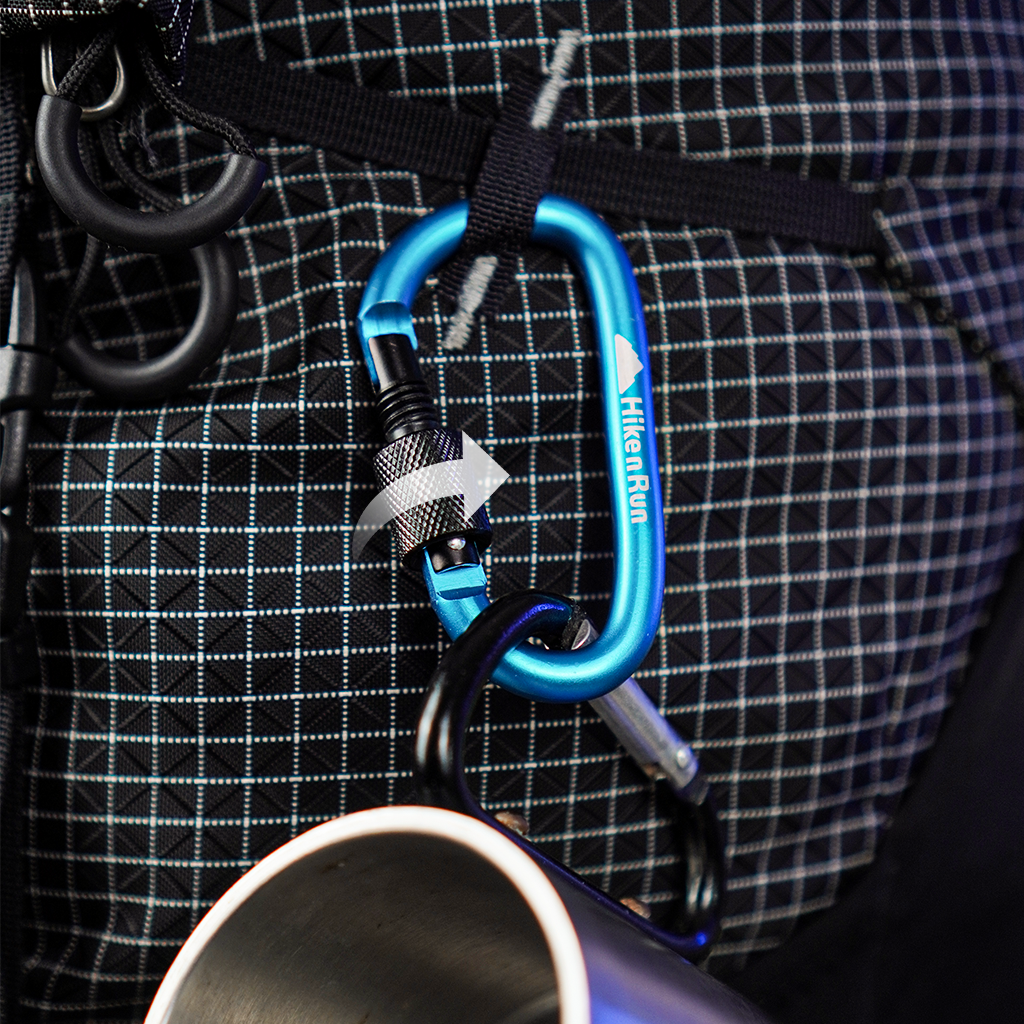 Hike n Run Carabiner Aluminum Multifungsi Gantungan Kunci