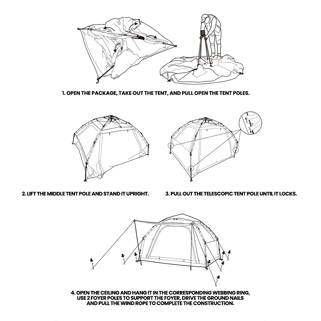 Naturehike Ango ES60 Camping Auto Tent with Canopy CNK230WS018