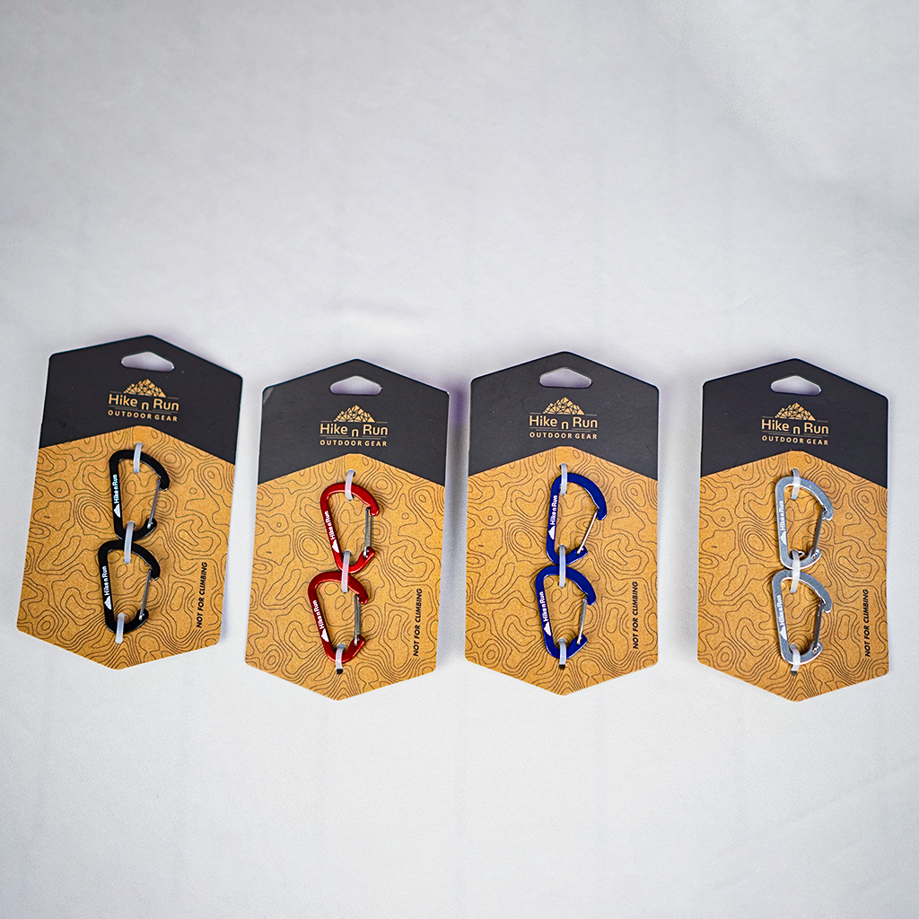 Hike n Run Carabiner Aluminum Multifungsi Gantungan Kunci