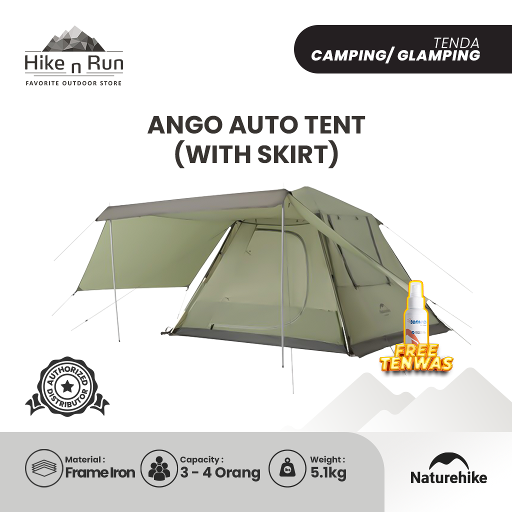 Naturehike NH21ZP010 Ango 4P Auto Tent with Skirt NH21ZP010