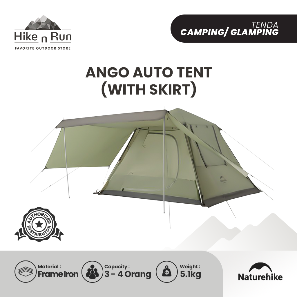 Naturehike NH21ZP010 Ango 4P Auto Tent with Skirt NH21ZP010