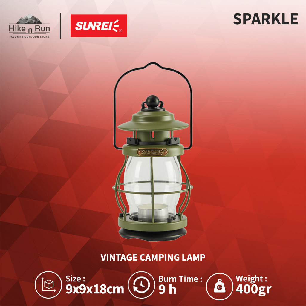 Lampu Camping Sunrei Sparkle Glamping Retro Candle Lantern