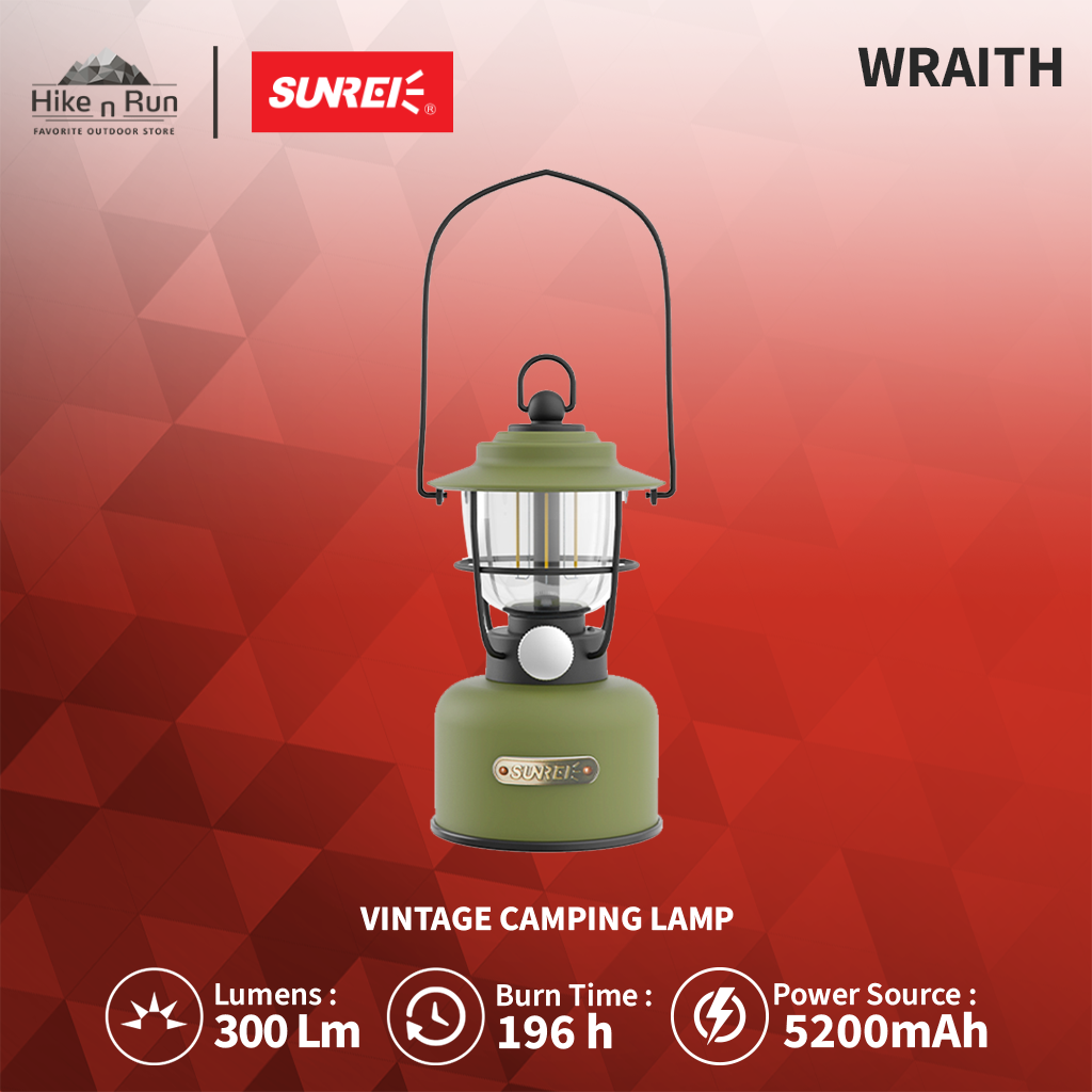 Lampu Camping Sunrei Wraith Rechargeable Retro Glamping Lantern