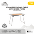 Meja Lipat MOBIGARDEN NX2066 Stainless Folding Table With Wood Panel