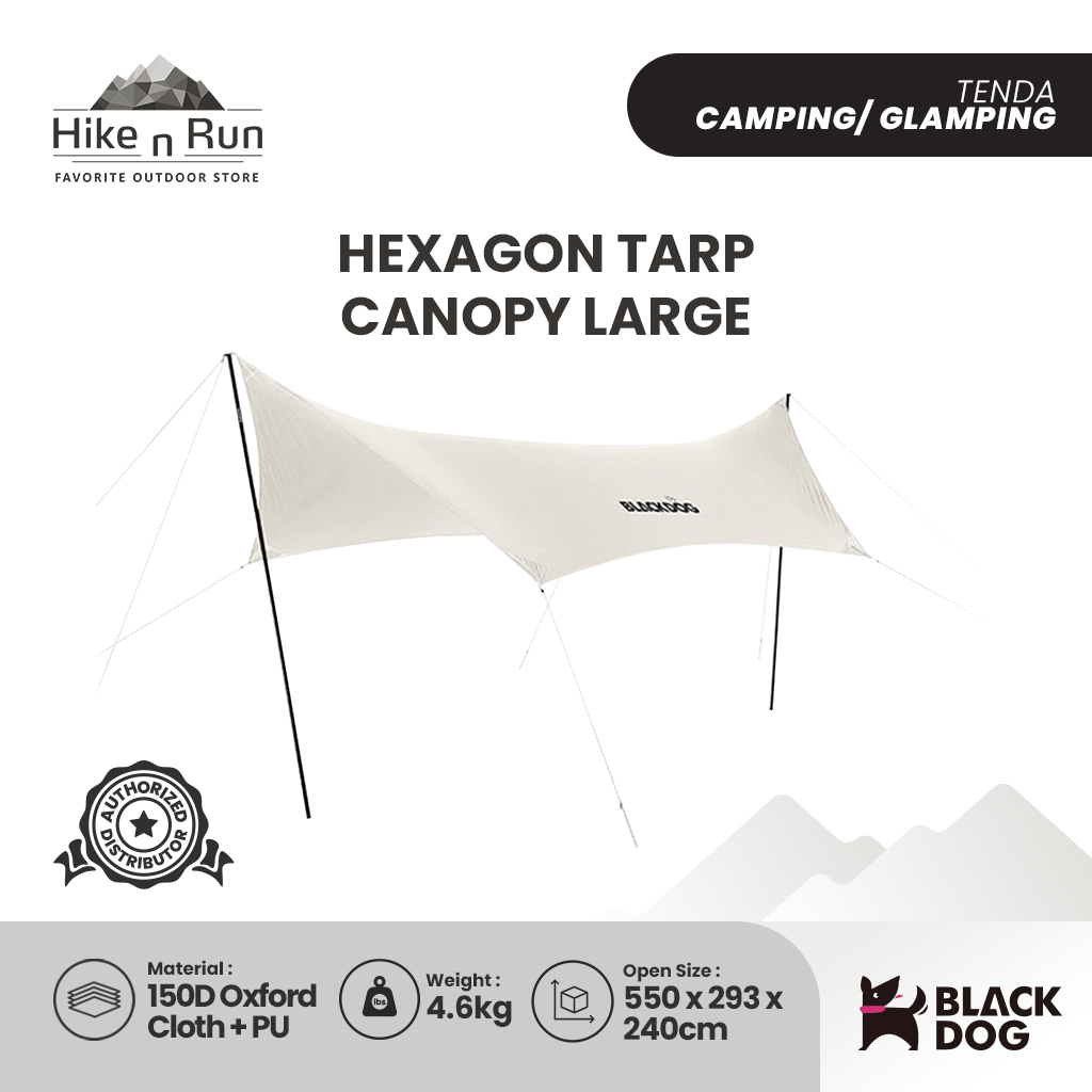 BLACKDOG BD-TM002 / BD-TM004 HEXAGONAL FLYSHEET TENT TARP CANOPY