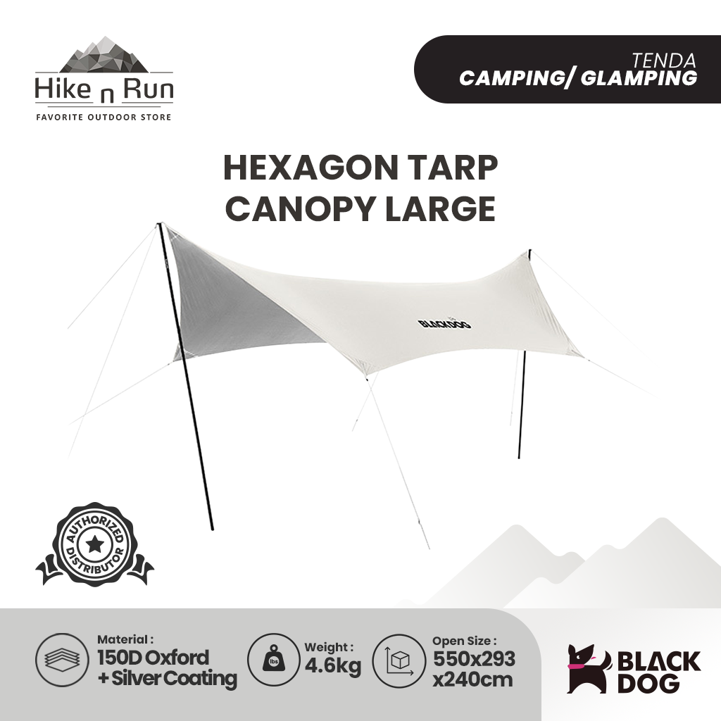 BLACKDOG BD-TM002 / BD-TM004 HEXAGONAL FLYSHEET TENT TARP CANOPY