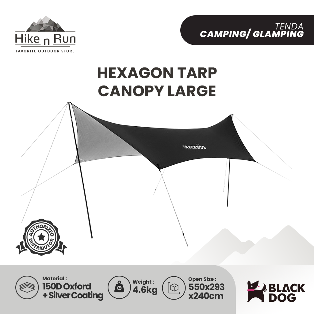 BLACKDOG BD-TM002 / BD-TM004 HEXAGONAL FLYSHEET TENT TARP CANOPY