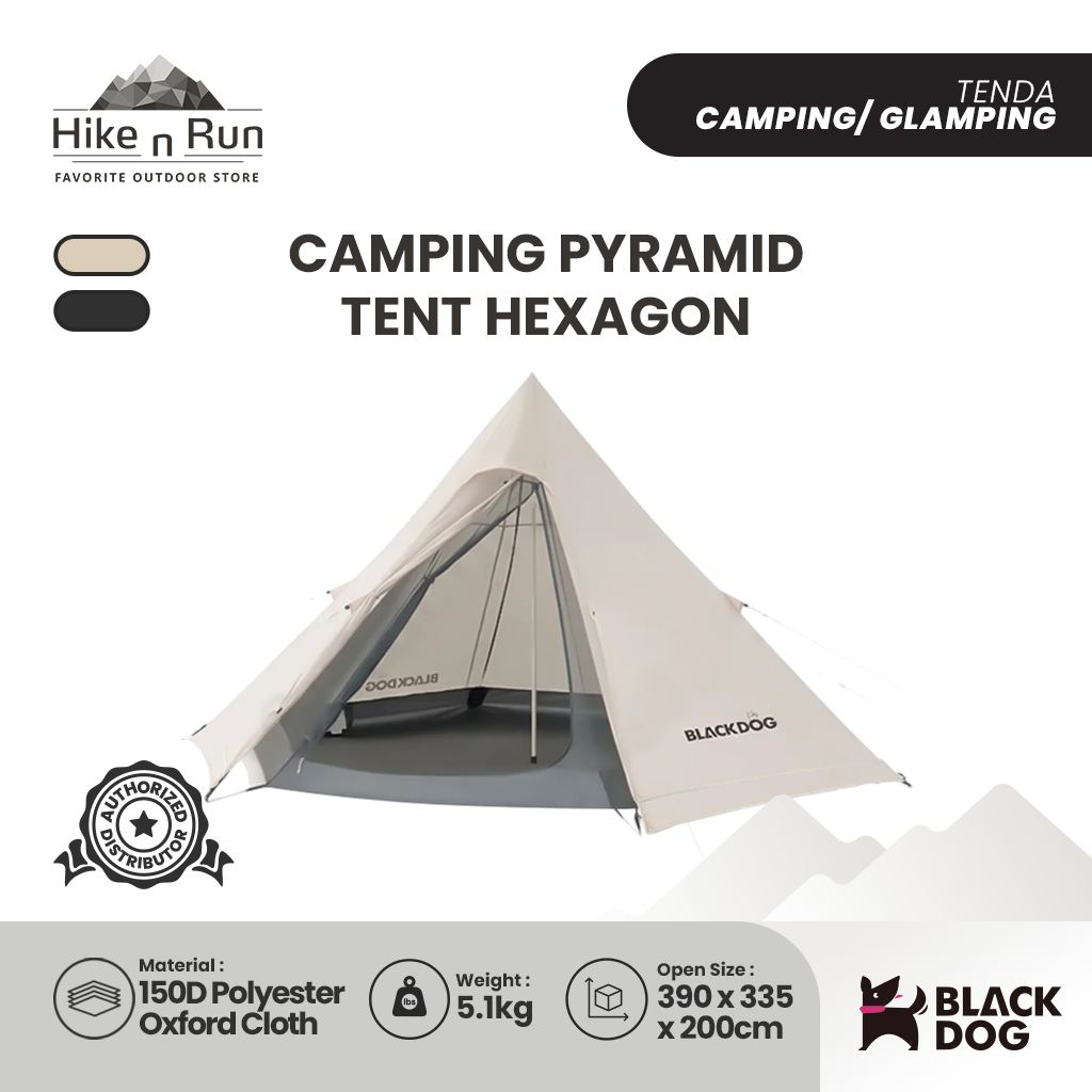 BLACKDOG  CAMPING PYRAMID TENT HEXAGON BD-ZP003 / BD-ZP008