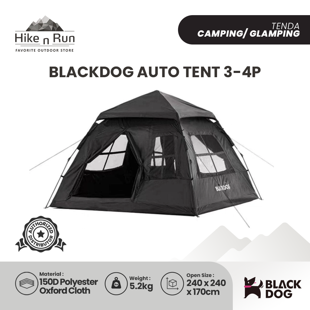 PREODER!!! TENDA OTOMATIS BLACKDOG BD-ZP005 AUTO TENT 3-4P