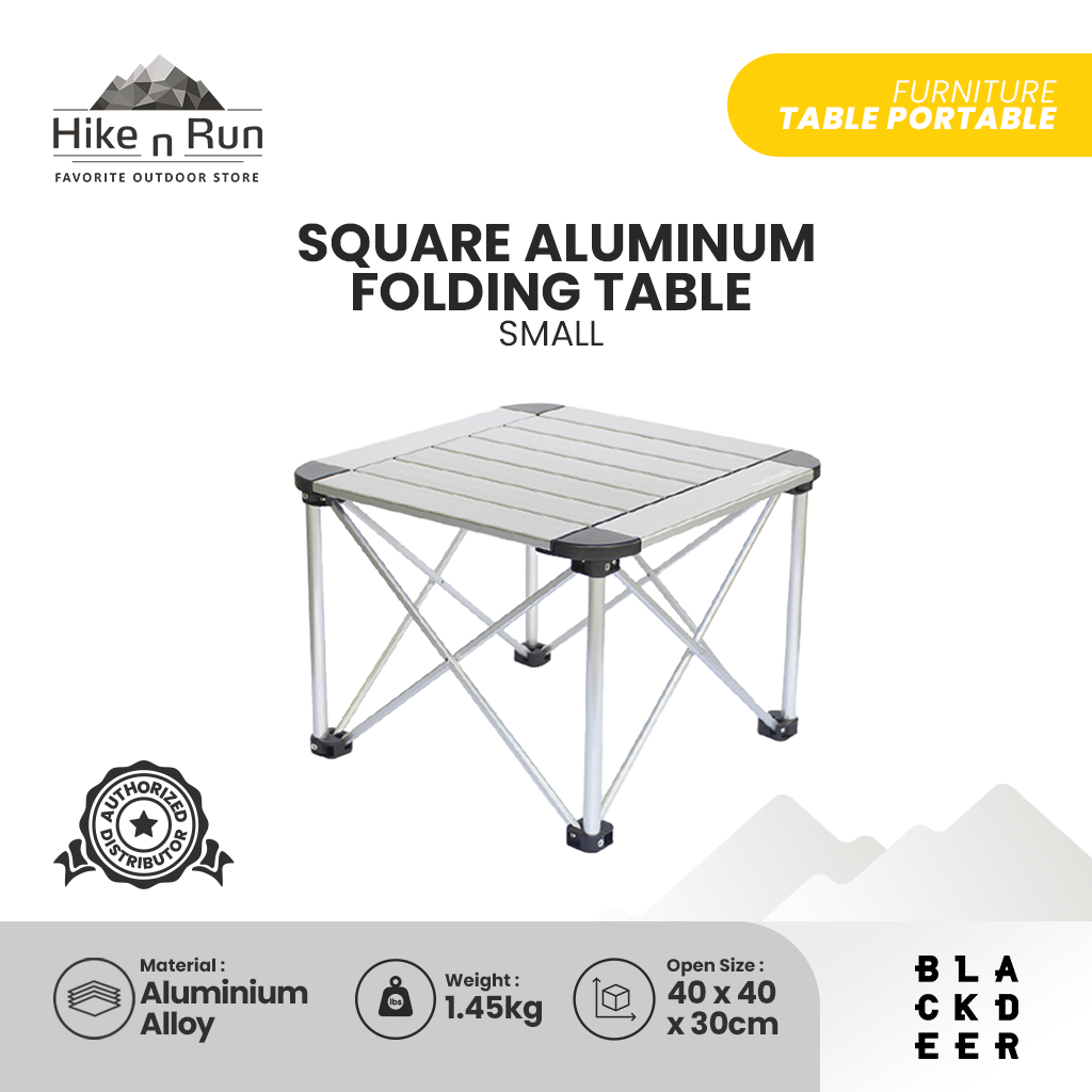 MEJA LIPAT BLACKDEER BD12022411 SQUARE ALUMINUM FOLDING TABLE