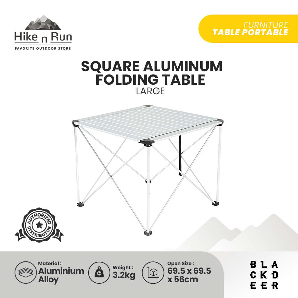 MEJA LIPAT BLACKDEER BD12022411 SQUARE ALUMINUM FOLDING TABLE