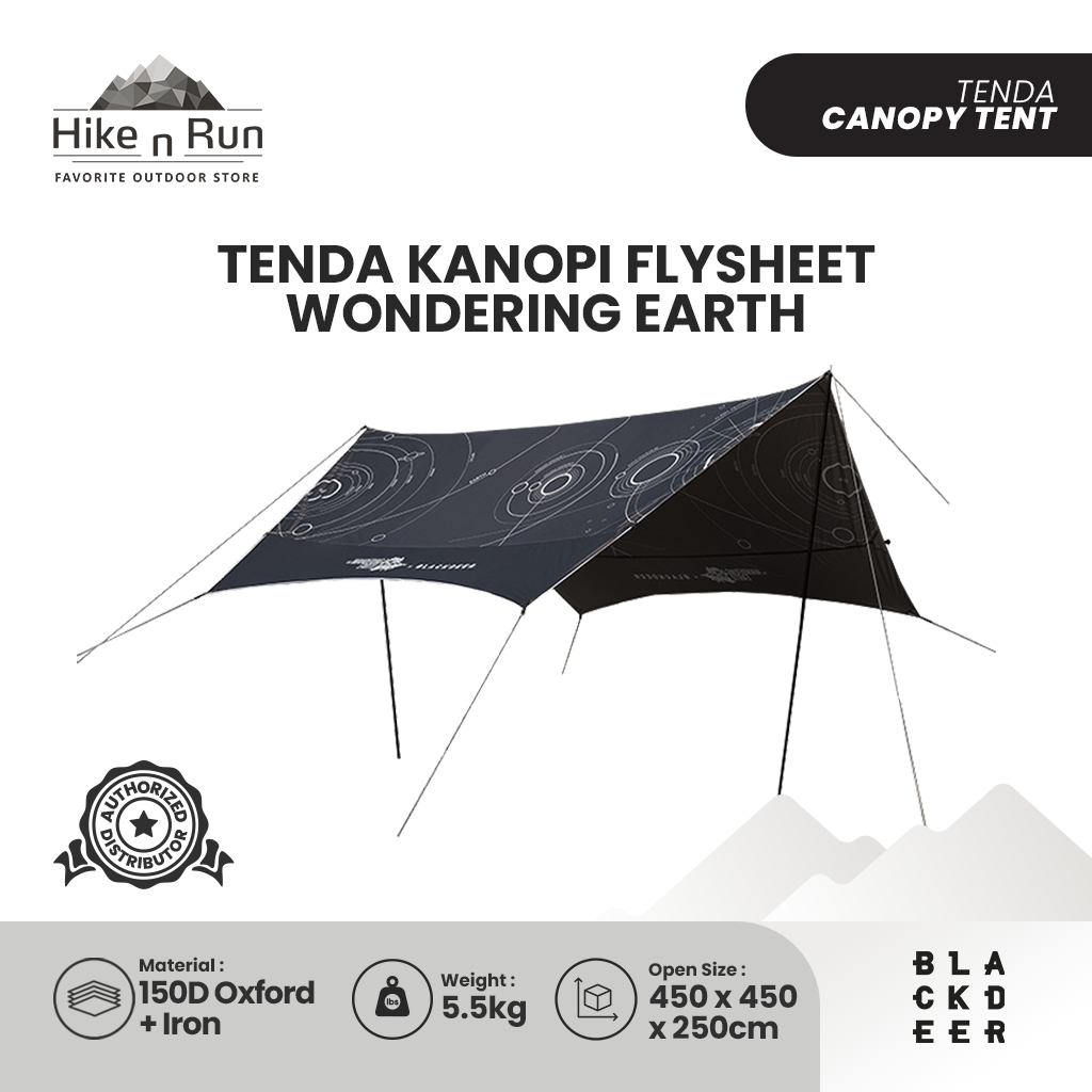 TENDA KANOPI FLYSHEET  WANDERING EARTH BLACKDEER BD52312003 CAMPING CANOPY TARP WITH POLES