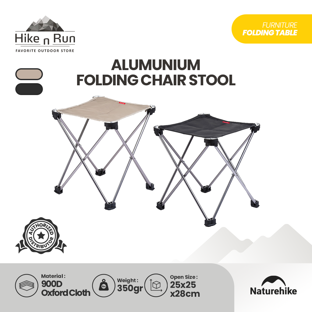 KURSI LIPAT CAMPING KECIL NATUREHIKE NH20JJ019 ALUMUNIUM FOLDING CHAIR STOOL