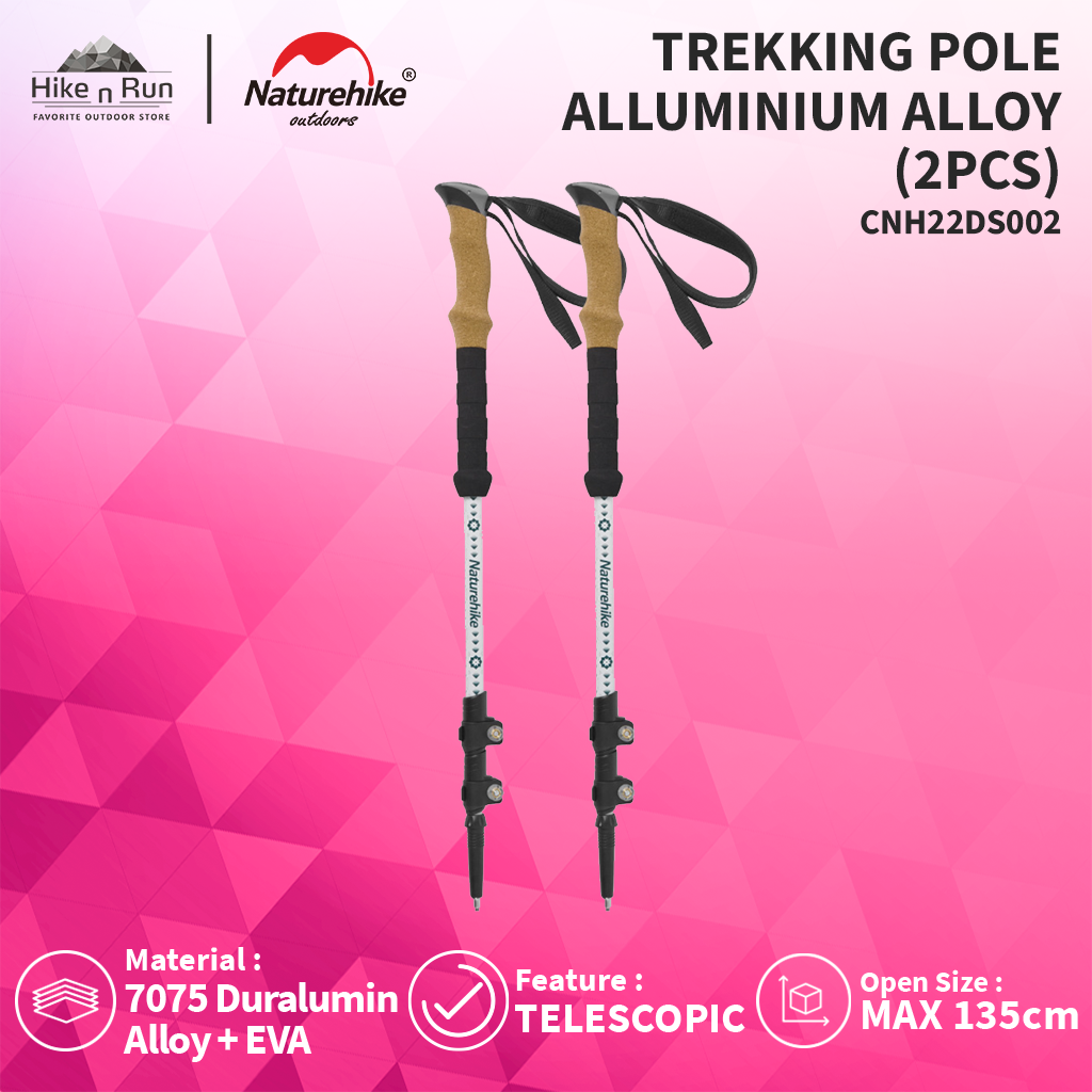 TREKKING POLE NATUREHIKE CNH22DS002 ALLUMINIUM ALLOY (2PCS)