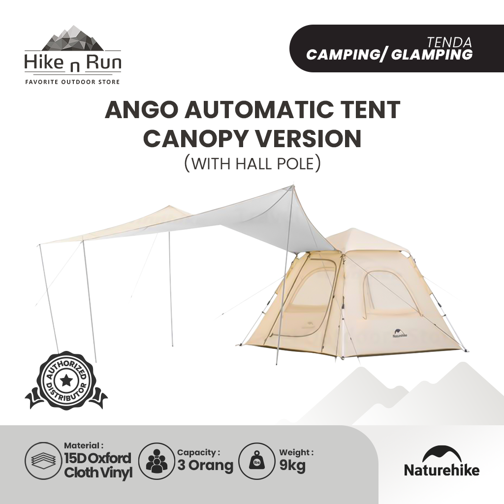 Tenda Ango Automatic With Canopy 2in1 Naturehike CNK2300ZP014 Ango 3P Tent With Hall Pole