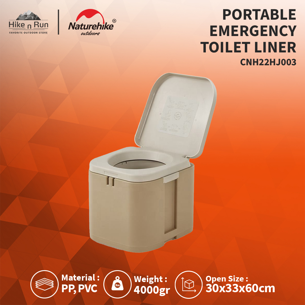 TOILET PORTABLE DAN KANTUNG SAMPAH SERUT NATUREHIKE CNH22HJ003 DRAWSTRING GARBAGE BAG AND EMERGENCY TOILET