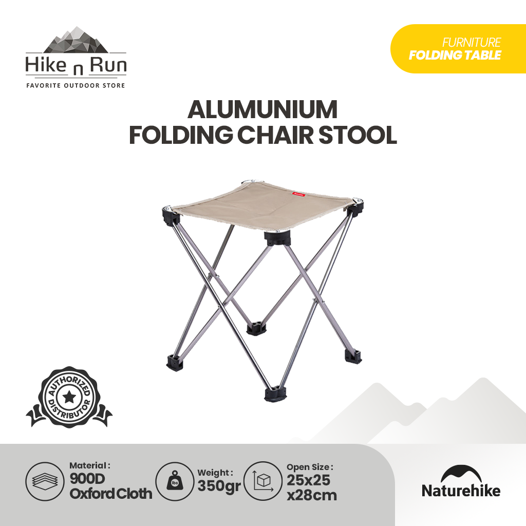 KURSI LIPAT CAMPING KECIL NATUREHIKE NH20JJ019 ALUMUNIUM FOLDING CHAIR STOOL