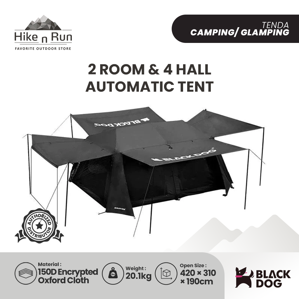 Tenda Otomatis Blackdog CBD2300ZP012 2 Room & 4 Hall Automatic Tent