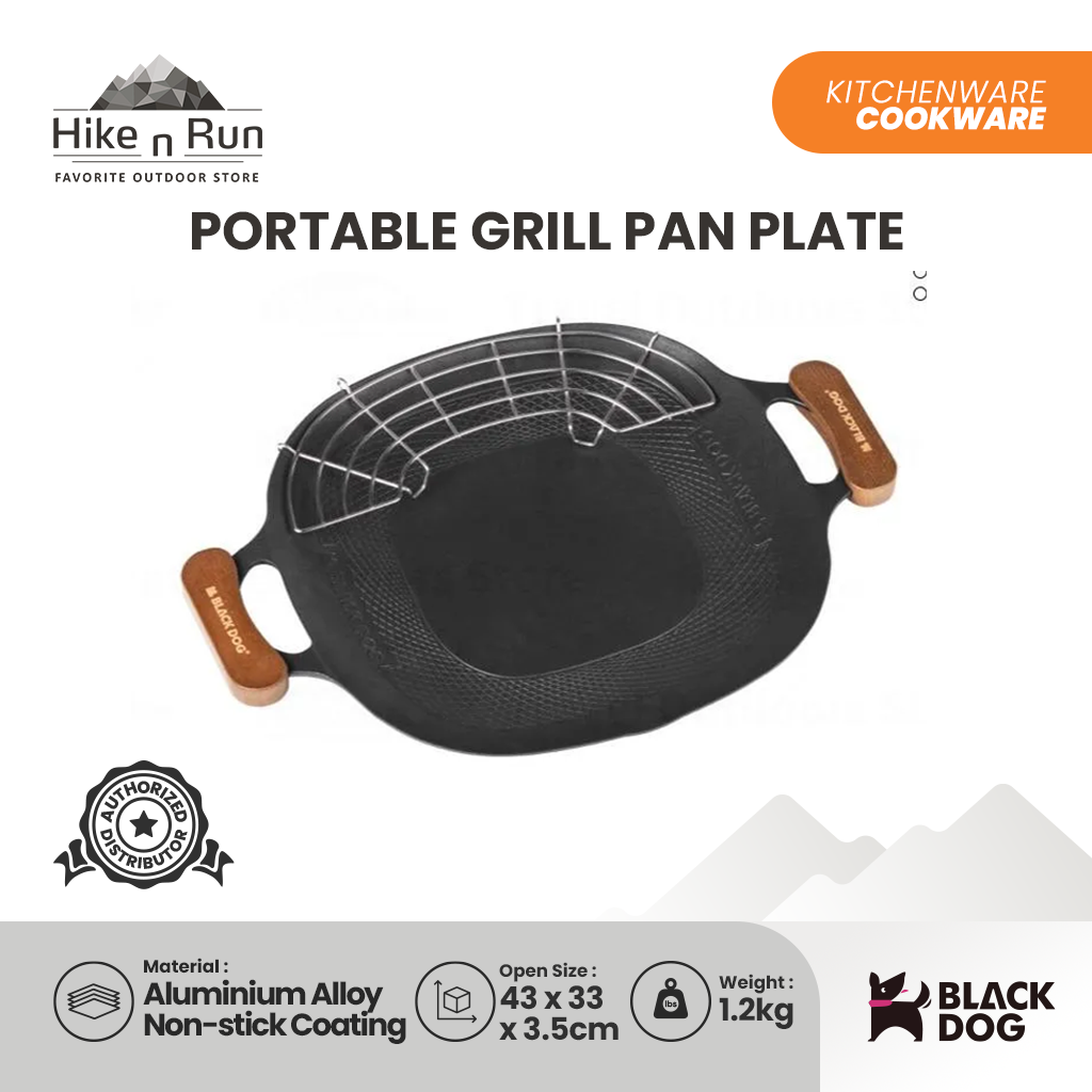 Panggangan Anti Lengket Black Dog CBD2300CW011 Portable Grill Pan Plate