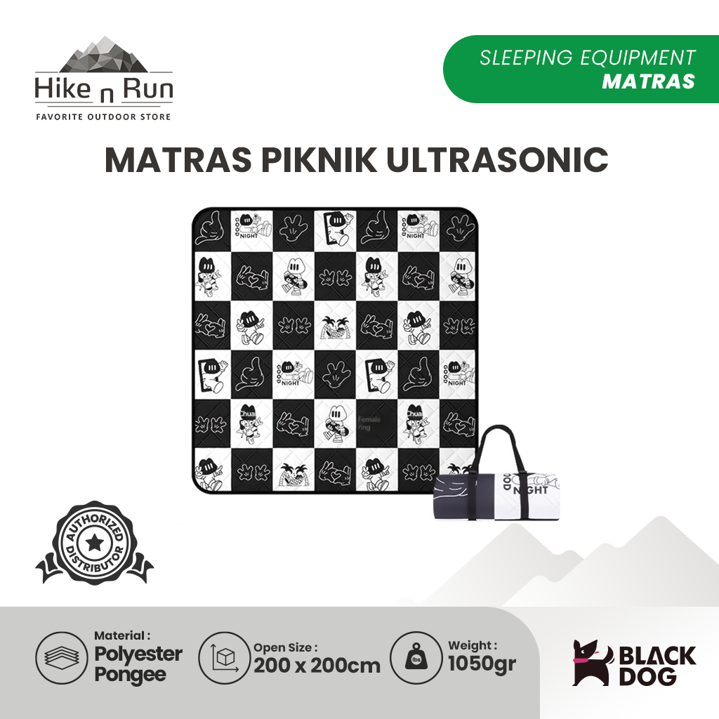 Matras Piknik Motif Ultrasonic Black Dog CBD2450WS013 Camping Piknik Mattress